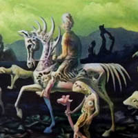 The Caravan Moves On - oil on canvas 66cm x 137cm