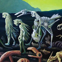 Following the Van - oil on canvas 66 cm x 112 cm