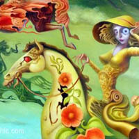 Four Horsepersons of the Shopping Mall   - oil on canvas 61 cm x 76 cm  