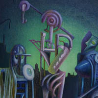 Little Sisters of Perpetual Motion - oil on canvas 40 cm x 30.5 cm